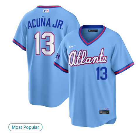 Men Atlanta Braves #13 Acuna Jr. blue Nike 2026 City Connect Stadium Jersey->atlanta braves->MLB Jersey